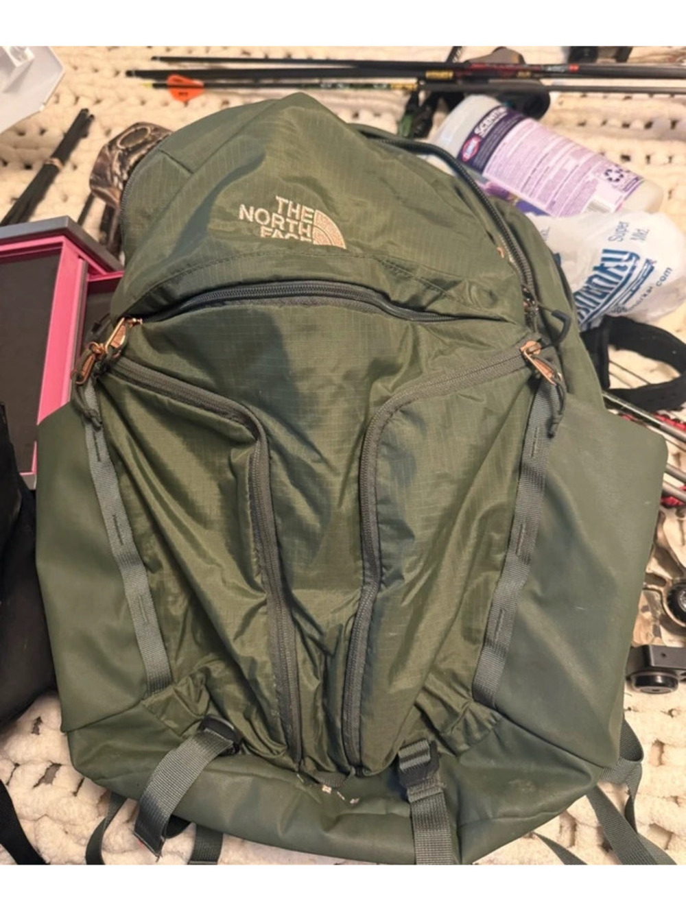 The North Face Olive Green Surge Bookbag